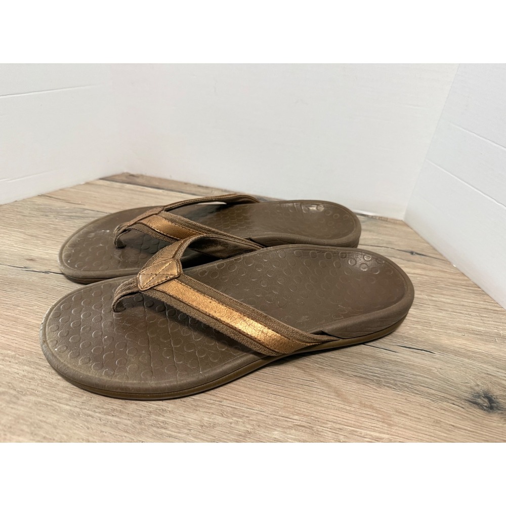 Vionic Tide II Bronze Metallic Orthotic Sandals Size 9